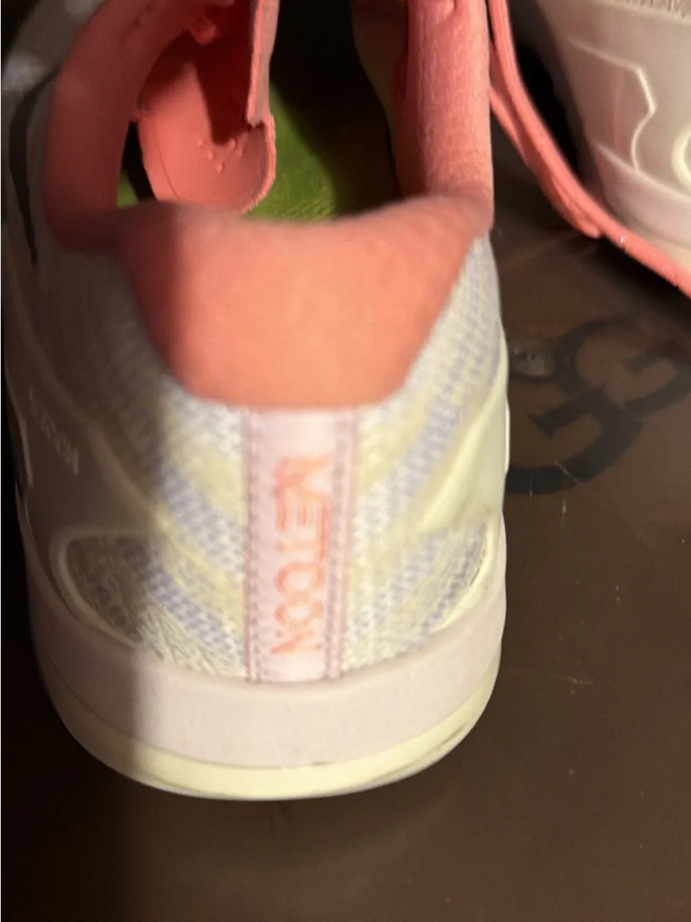 Nike Women's Coral/Peach Knit Lace-Up Athletic Sneakers